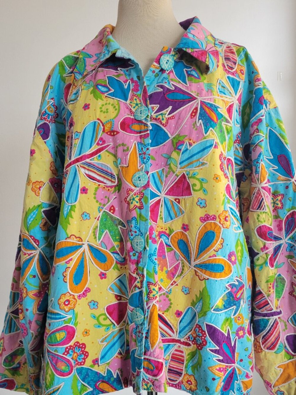 New Direction Colorful Jacket Flowers Butterfly Cotton